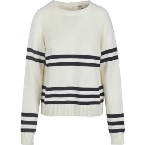 Cotton Round Neck Long Sleeve Sweater , female, Sizes: L - Semicouture - Modalova