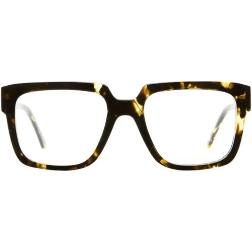 Gelbe Havana Quadratische Brille , Herren, Größe: ONE Size - Kuboraum - Modalova