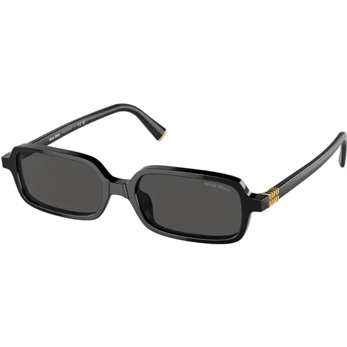 Rectangular Sunglasses Dark Grey Lenses , unisex, Sizes: 51 MM - Miu Miu - Modalova