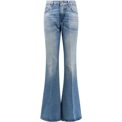 Blaue Jeans mit Reißverschluss und Logo-Tag , Damen, Größe: W28 - Haikure - Modalova
