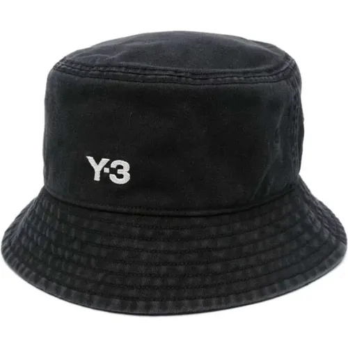 Schwarzer Baumwolltwill Hut mit Besticktem Logo,Hats - Y-3 - Modalova
