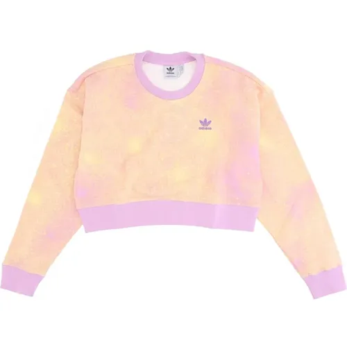 Bliss Lilac Cropped Lightweight Crew Neck Sweatshirt , female, Sizes: 2XL - Adidas - Modalova