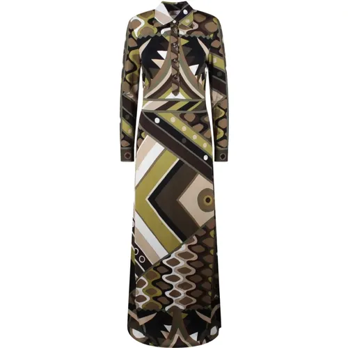 Vivara-Print Long Dress , female, Sizes: XS - EMILIO PUCCI - Modalova