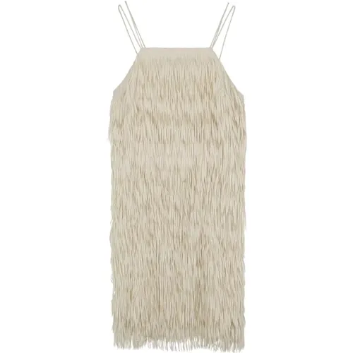 Elegant Fringed Dress , female, Sizes: M - Munthe - Modalova