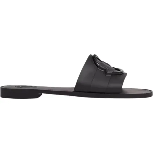 Slide Sandals with 3D Logo , female, Sizes: 6 UK, 3 UK, 7 UK, 8 UK, 4 UK, 5 UK - Moncler - Modalova