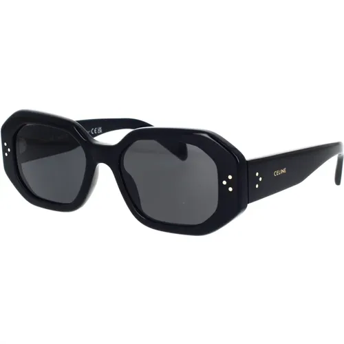 Irregular Shape Sunglasses in Acetate with Dark Smoke Lenses , female, Sizes: 52 MM - Celine - Modalova