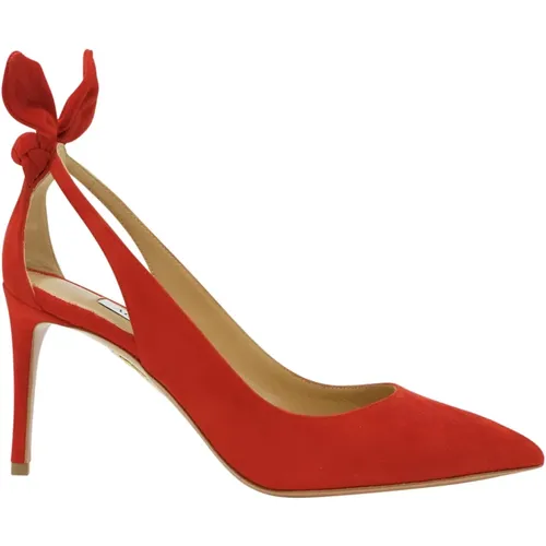 Rote Leder Schleifen Pumps - Aquazzura - Modalova