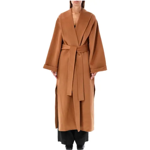 Wool Wrap Coat Raw Sugar Aw24 , female, Sizes: S - By Malene Birger - Modalova