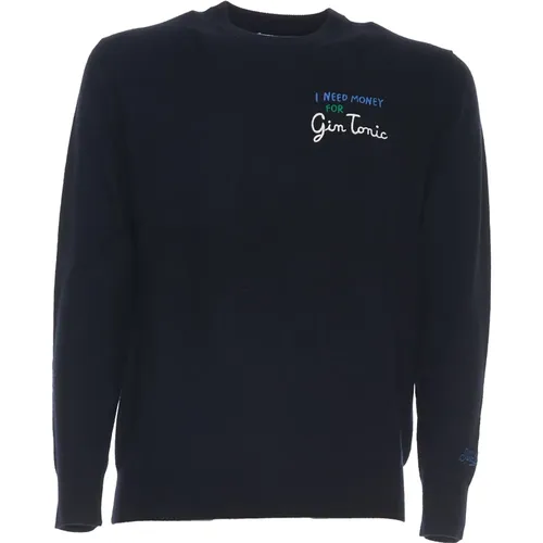 Knitwear Sweater with Money Gin Embroidery , male, Sizes: S, XL, L, 2XL - MC2 Saint Barth - Modalova