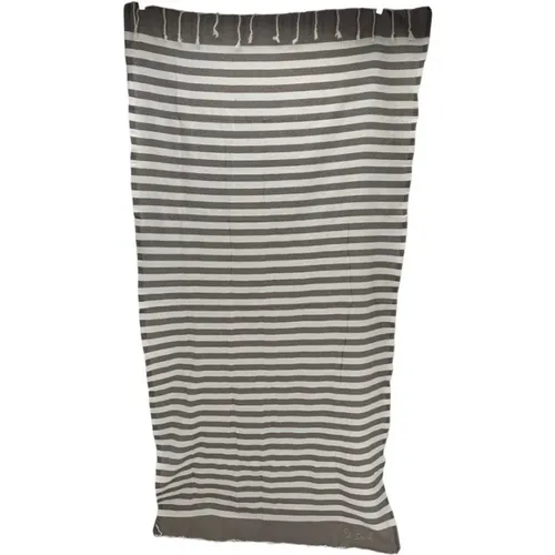 Striped Beach Towel Dark Brown , female, Sizes: ONE SIZE - MC2 Saint Barth - Modalova