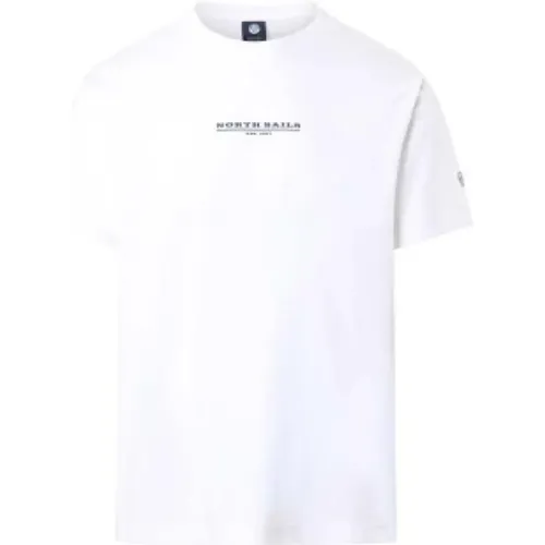 Bio-Baumwoll-T-Shirt mit kurzen Ärmeln und Rundhalsausschnitt , Herren, Größe: 3XL - North Sails - Modalova