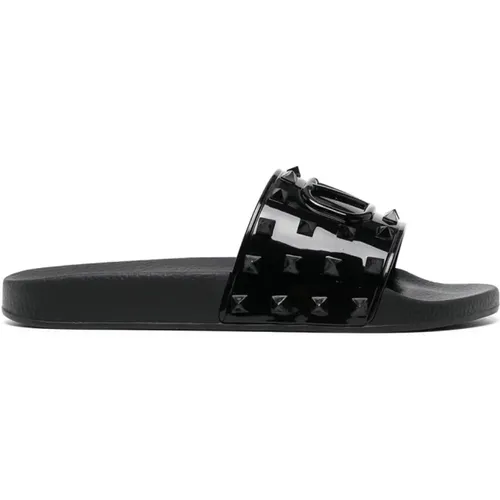 Logo Signature Slides , male, Sizes: 10 UK - Valentino - Modalova