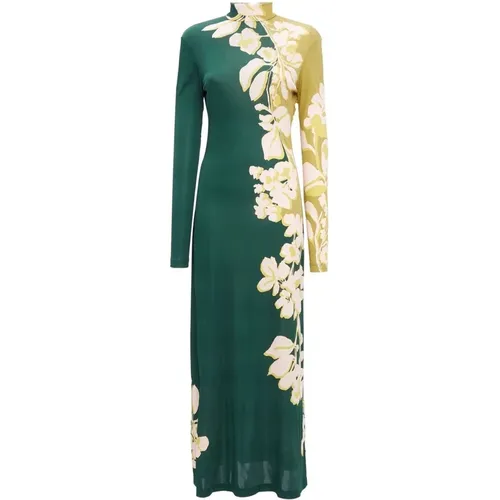 Floral Maxi Dress with Turtleneck , female, Sizes: M, XL - La DoubleJ - Modalova
