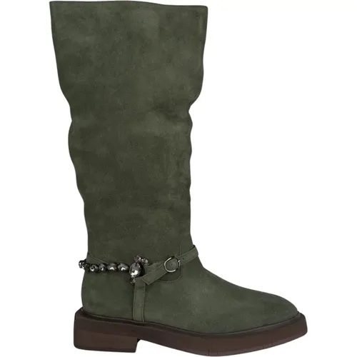 Round Toe Leather Boots , female, Sizes: 9 UK, 5 UK, 3 UK, 6 UK, 7 UK, 4 UK - Alma en Pena - Modalova
