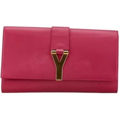 Pre-owned Leather clutches , female, Sizes: ONE SIZE - Saint Laurent Vintage - Modalova