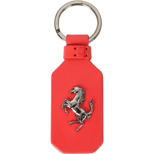 Roter Leder Prancing Horse Schlüsselanhänger - Ferrari - Modalova