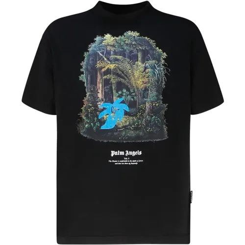 Jungle Print T-Shirt , Herren, Größe: L - Palm Angels - Modalova