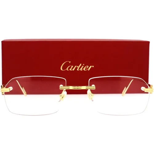 Contemporary Rectangular Glasses , male, Sizes: 56 MM - Cartier - Modalova