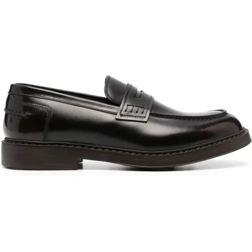 Braune Leder Loafer Slip-On Schuhe , Herren, Größe: 40 EU - Doucal's - Modalova