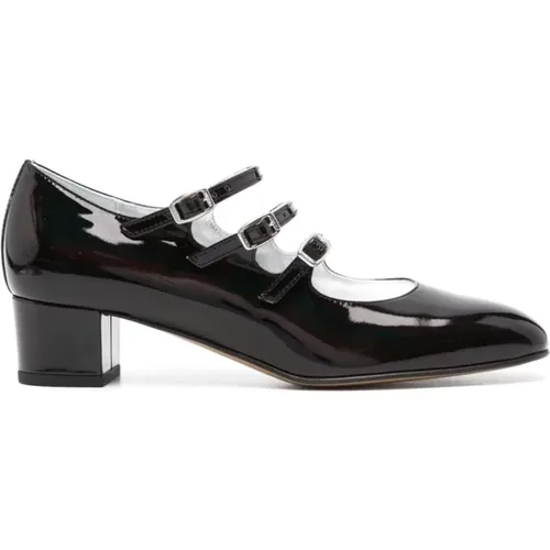 Schwarze Lackleder Schnallenabsätze,Metallic Mary Jane Kina Schuhe - Carel - Modalova