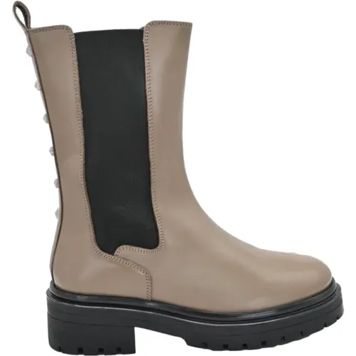 Combat Leather Boots - Taupe Carmen , female, Sizes: 7 UK, 8 UK, 6 UK, 3 UK, 4 UK - Apepazza - Modalova