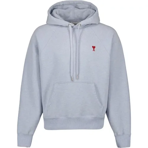 Herz Hoodie Casual Stil Bio-Baumwolle , Herren, Größe: XS - Ami Paris - Modalova