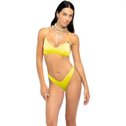 Glänzender Farbwechsel Bikini Top , Damen, Größe: M/L - 4Giveness - Modalova