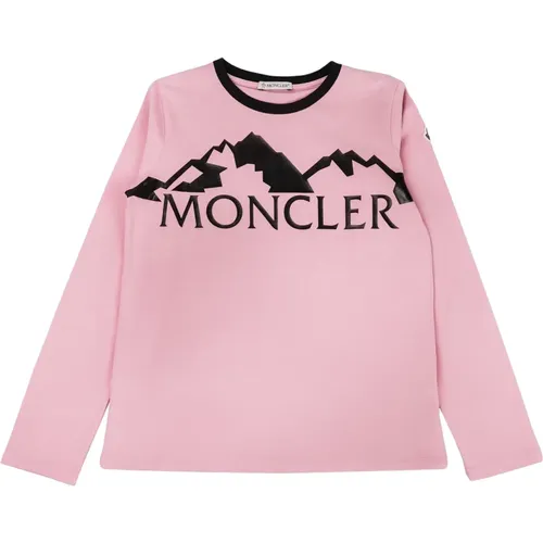 Kinder Langarm T-Shirt - Rosa - Moncler - Modalova