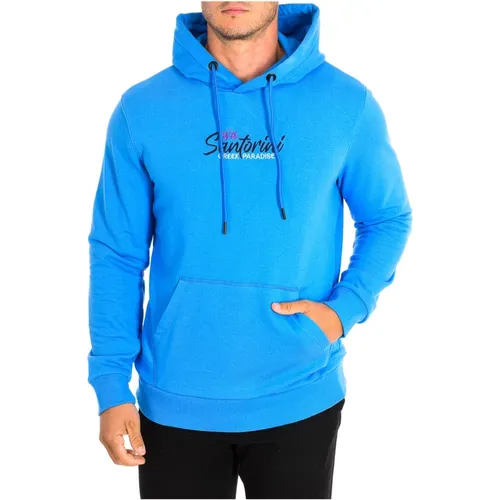 Blaue Kapuzenpullover mit gesticktem Logo , Herren, Größe: 3XL - LA MARTINA - Modalova