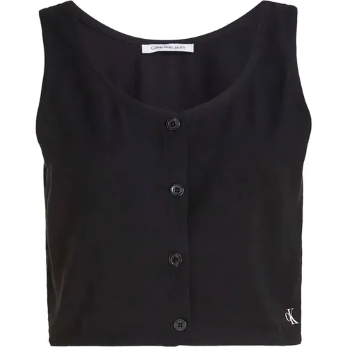 Sleeveless Button-Down Shirts , female, Sizes: S, M, XS - Calvin Klein Jeans - Modalova