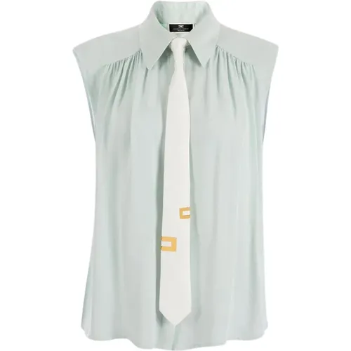 Women's Sleeveless Shirt with Tie , female, Sizes: L - Elisabetta Franchi - Modalova