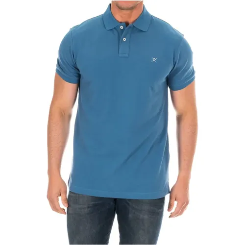 Kurzarm Polo Shirt in Grau-Blau - Hackett - Modalova