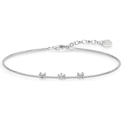 Silber Armband mit weißem Zirkonia , Damen, Größe: ONE Size - Thomas Sabo - Modalova