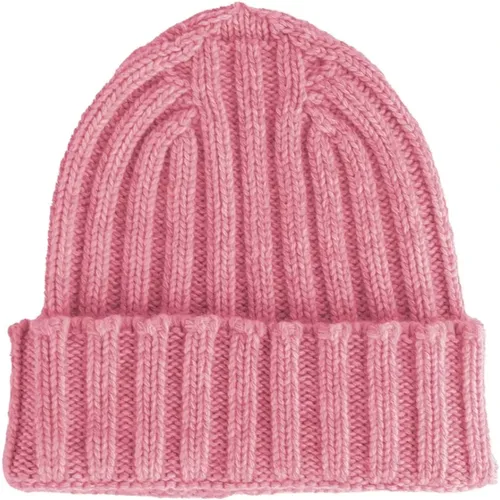 Elegante gerippte Kaschmir-Beanie - Made in Italia - Modalova