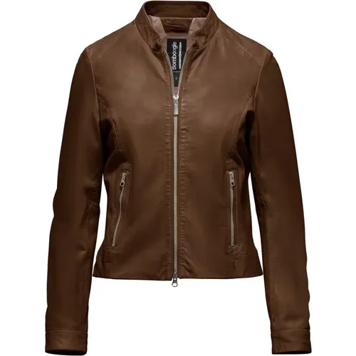Naty Leather Jacket , female, Sizes: XL, S, M, L, 2XL - BomBoogie - Modalova