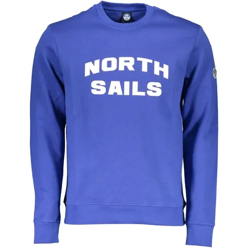 Blauer Baumwollpullover mit Druck , Herren, Größe: XL - North Sails - Modalova