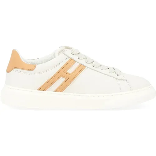 Ivory and Beige Leather Sneaker H365 , female, Sizes: 8 UK, 6 UK, 4 1/2 UK - Hogan - Modalova