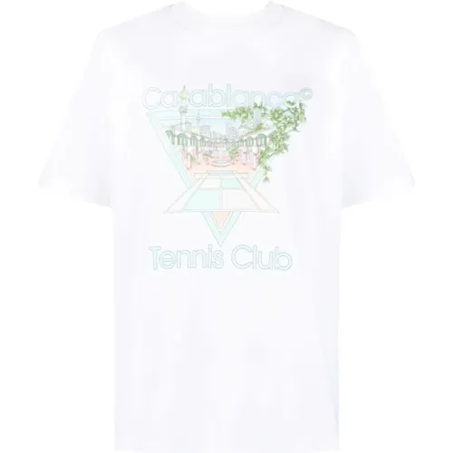 Pastelle Print Tennis Club T-Shirt , male, Sizes: 2XL, XL - Casablanca - Modalova