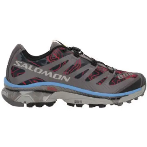 Black Mesh Sneakers with Thermowelded Details and Graphic Print , male, Sizes: 8 UK, 9 UK - Salomon - Modalova