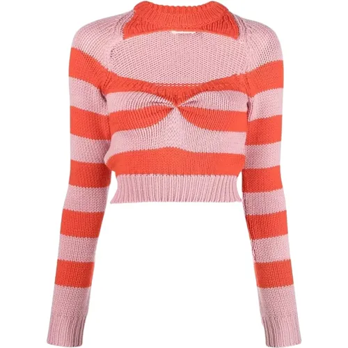 Multi Wool Crewneck Sweater for Women , female, Sizes: XS - Marni - Modalova
