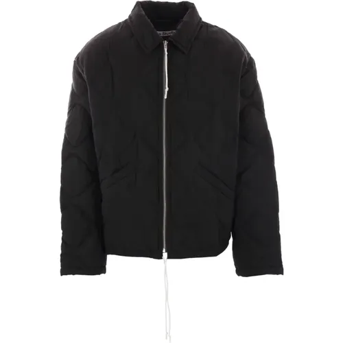 Padded Coat with Logo Print , male, Sizes: S - Acne Studios - Modalova