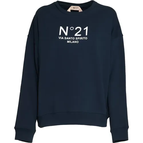 Blaues Sweatshirt für Damen Aw23 , Damen, Größe: L - N21 - Modalova