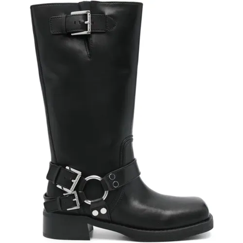 Leather Buckle Detail Boots , female, Sizes: 5 1/2 UK, 5 UK, 6 1/2 UK, 6 UK, 4 1/2 UK, 2 1/2 UK, 3 1/2 UK, 3 UK, 7 UK, 4 UK - Michael Kors - Modalova