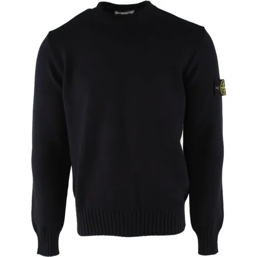 Navy Cotton Sweater , male, Sizes: XL, S, M - Stone Island - Modalova