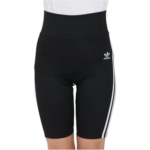 Schwarze adicolor Damen Shorts mit Kontrastierenden Bändern , Damen, Größe: 3XL - adidas Originals - Modalova