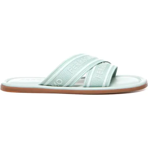 Aqua Slip-On Sandals , female, Sizes: 8 UK, 5 UK, 7 UK, 4 UK, 6 UK - Salvatore Ferragamo - Modalova
