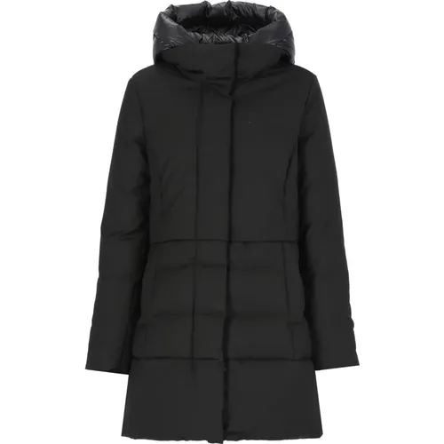 Schwarze Gesteppte Parka mit Kapuze , Damen, Größe: L - Woolrich - Modalova