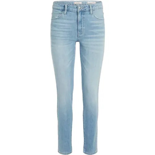 Blaue Denim Tapered Jeans , Damen, Größe: W25 - Guess - Modalova