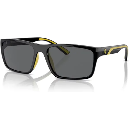 Rectangular Sunglasses with Grey Lenses , male, Sizes: 59 MM - Ferrari - Modalova