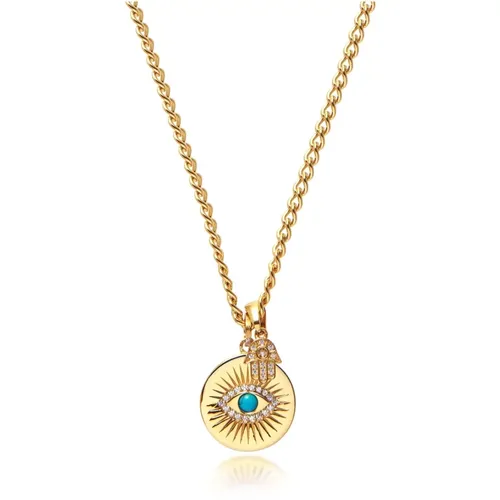 Skyfall Evil Eye and Hamsa Hand Necklace , female, Sizes: XS - Nialaya - Modalova